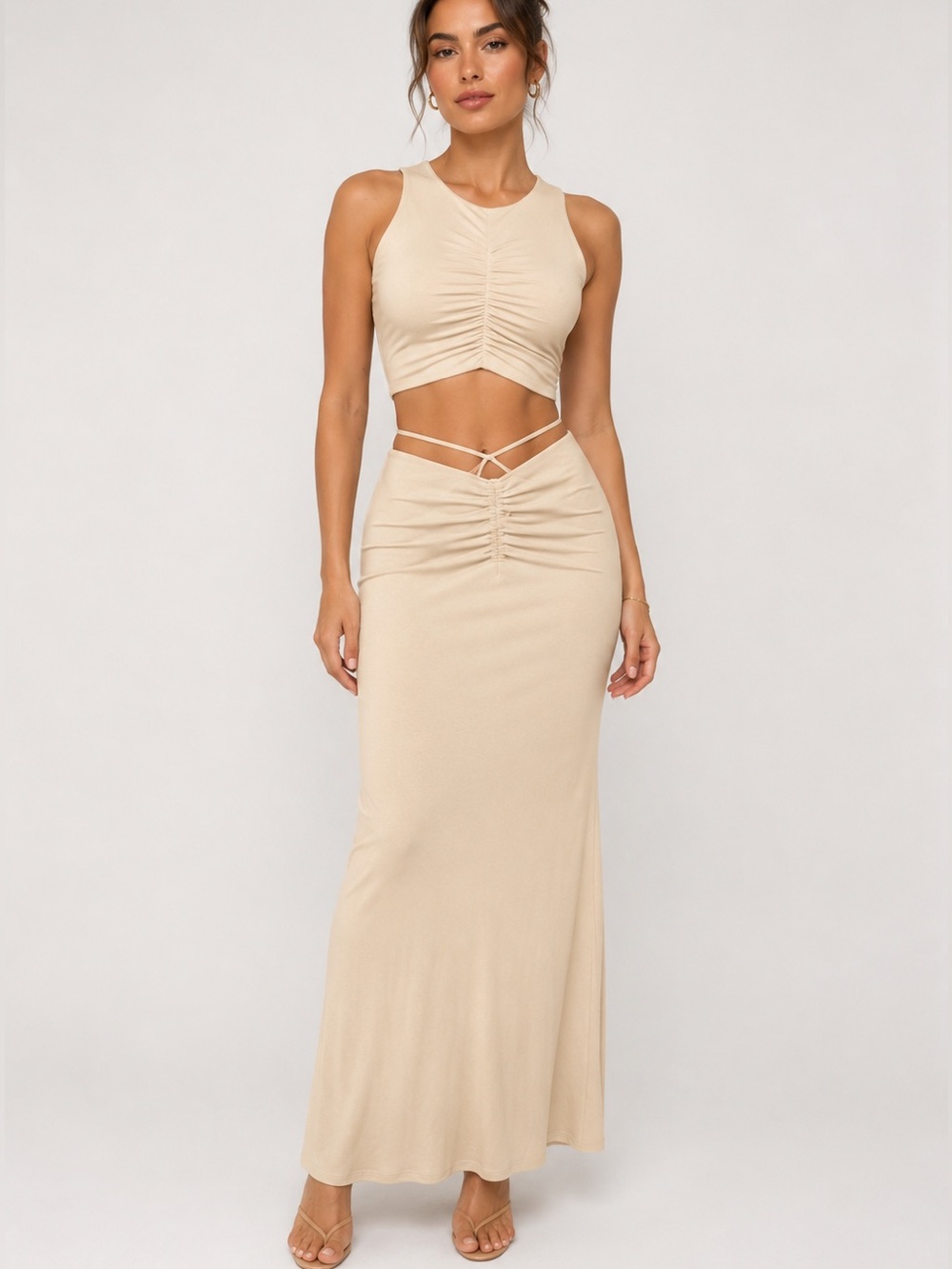 Tresser Cream 2 Piece Maxi Skirt Set